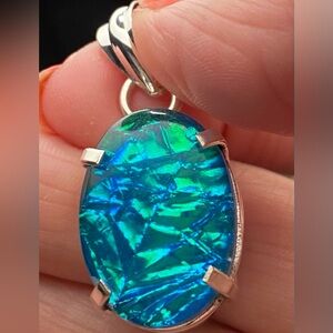 SOLD!Triplet Opal set in 925 Sterling Silver